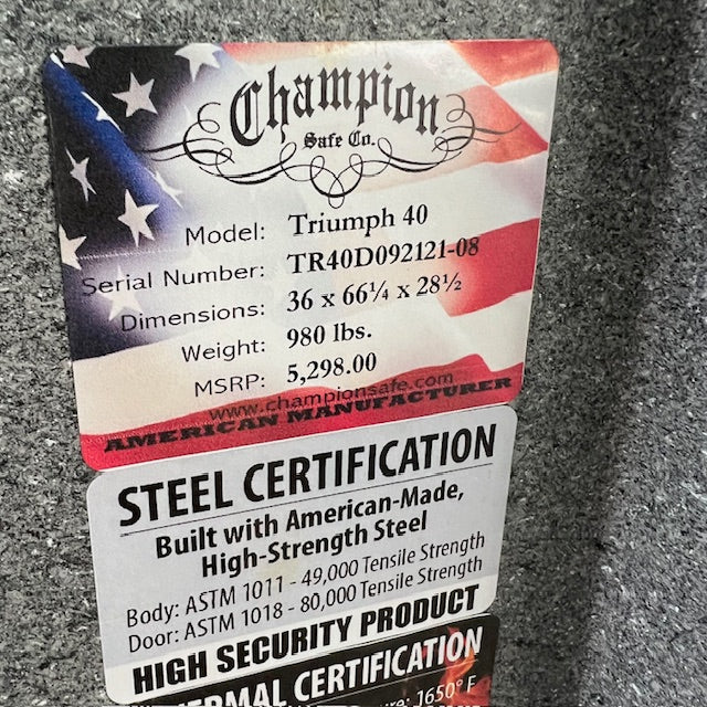 Champion Triumph 40 Gun Safe - CLEARANCE